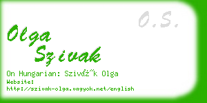 olga szivak business card